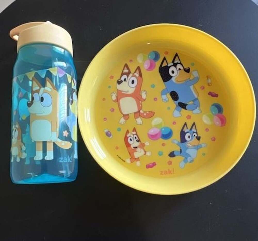 Zak! Designs Bluey Kids Plate and Water Bottle Set